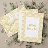 Goldfarbene Art Deco Design Hochzeit Einladung (Personalisieren Sie die Kollektion dieses unabhängigen Creators. Test)