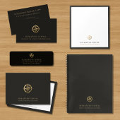 Elegantes Notepad mit Gold Compass-Logo Notizblock