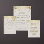 Elegant White Leather Gold Confetti Wedding Serviette (Personalisiere diese Kollektion eines unabhängigen Creators.)