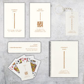 Gold Dots Minimalistisch einfacher Qr Code Cream Visitenkarte