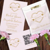 Gold Forever Hearts Bridal Shower Folieneinladung