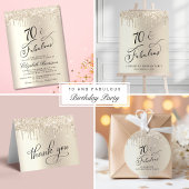 Gold Glitzer 70. Geburtstagsparty Rechteckiger Pappuntersetzer