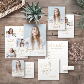 Gold Simple Modern Script 2 Foto Abschluss Dankeskarte