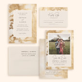 Chic Golden Abstrakt Watercolor Wedding Program