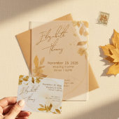 Herbstliche goldene Blumen-Skript-Foto-Save-the-Da Einladung