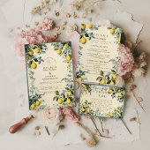 Golden Citrus Blossom Wedding Einladung