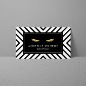 Golden Eyelashes mit Mod Schwarz und Weiß Werbekarte