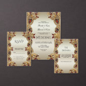 Goldene Blume Roter Gemstone Splendor Tischnummer (Personalisiere diese Kollektion eines unabhängigen Creators.)