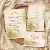 Golden Meadow Wildflower Quinceañera Save The Date