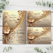 Goldene Verzierte Blumen Sandstein Untersetzer (Personalisiere diese Kollektion eines unabhängigen Creators.)