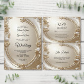 Golden Ornate Frame with Pearls Detail Begleitkarte (Personalisiere diese Kollektion eines unabhängigen Creators.)