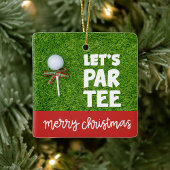 Golf Frohe Weihnachten mit Golfball auf grünem Gra Karte