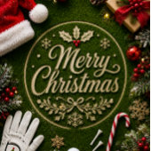 Golf-Weihnachten auf grünem Gras Button