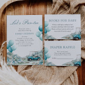 Golf Let's Par-tee Blue Baby Shower Einladung