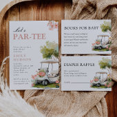 Golf Let's Par-tee Girl Baby Shower Rechteckiger Pappuntersetzer