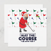 Golf Pinguin Golfer mit Golfwagen Frohe Weihnachte Golfhandtuch