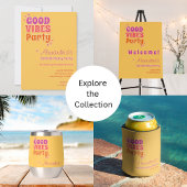Good Vibes Summer 30. Geburtstag Party Einladung