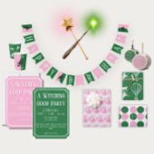 Good Witch Bad Witch - Pink & Green Girls Geburtst Geschenkpapier Set