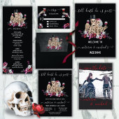 Bis zum Tod machen wir Teil Goth Skeleton Brides H Einladung