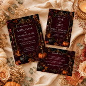 Gothic-Herbst-Kürbis-Hochzeit Save The Date
