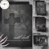 Gothic Black & White Friedhof bis zum Tode Hochzei Einladung