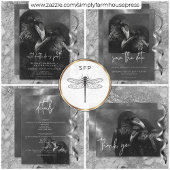 Gothic Black & White Raven Embrace Wedding Save The Date