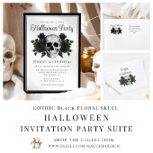Gothic Floral Skull Trick Or Treat Halloween Pappteller