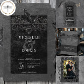 Gothic Black Ravens Order of Events Wedding Poster