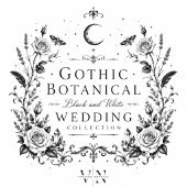 Gothic Botanical Schwarz-Weiß-Hochzeit