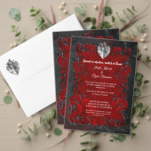 Red Gothic halloween wedding save the date Ankündigung (Personalisieren Sie die Kollektion dieses unabhängigen Creators. Test)