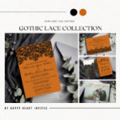 Gothic Lace Halloween Orange Black Wedding Tischnummer
