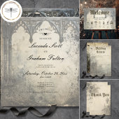Gothic Moody Scenes Vintag Arches Creme & Black Wandteppich