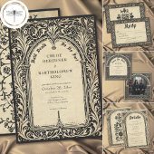 Gothic Parchment Medieval Until Death Wedding QR RSVP Karte