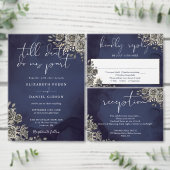 Blue Gothic Foto Wedding Save The Date (Personalisiere diese Kollektion eines unabhängigen Creators.)