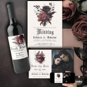Moody Goth Rosewood nach Party QR Code Save The Date