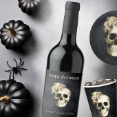 Gothic Skull White Roses Personalisiert Halloween Serviette