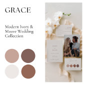 Elegante Elfenbeinkalligrafie-Tabelle Fünf Tischnu Einladung