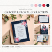 Graceful Blumenrosa und Dusty Blue Wedding Save The Date