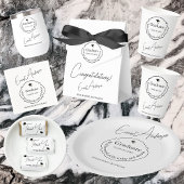 Black & White Modern 3 Foto Graduation Party Konfetti