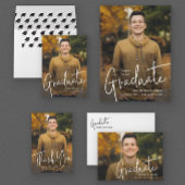Modernes Script Graduate Einfaches Foto Abschluss Magnet