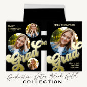 Graduate Gold Black Typografy Einfach benutzerdefi Serviette