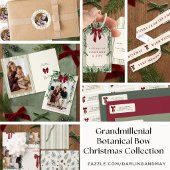 Grandmillennial-Botanischer-Bogen-Weihnachtsfeier Geschenkpapier