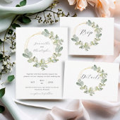 Elegant Eucalyptus Wreath Wedding RSVP Karte