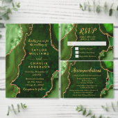 Green and Gold Agate Wedding Program Programm (Personalisiere diese Kollektion eines unabhängigen Creators.)