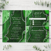 Green and Silver Agate Wedding Program Programm (Personalisiere diese Kollektion eines unabhängigen Creators.)