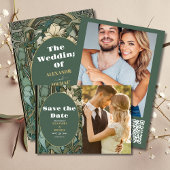 Foto Vintager Blumenstrauß Jugendstil Hochzeit Einladung