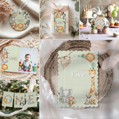 Pastel Tropical Wild One Jungle Safari Tiere Wimpelkette