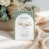 Grüner Gingham Lokal Gewachsen Dank Tag Geschenkanhänger