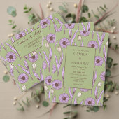 Green Lila Retro Y2K Funky Hippie Blume Muster Glasuntersetzer (Personalisieren Sie die Kollektion dieses unabhängigen Creators. Test)