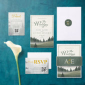 Green Cliff Classic Watercolor Monogram Wedding Einladung (Personalisiere diese Kollektion eines unabhängigen Creators.)